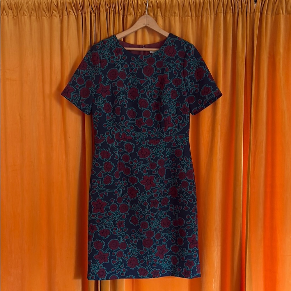 J. Crew Red Sheath Mini Dress Crew Neck Short Sleeve